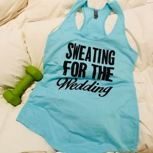 “Sweating for the Wedding” racerback tank EUC
